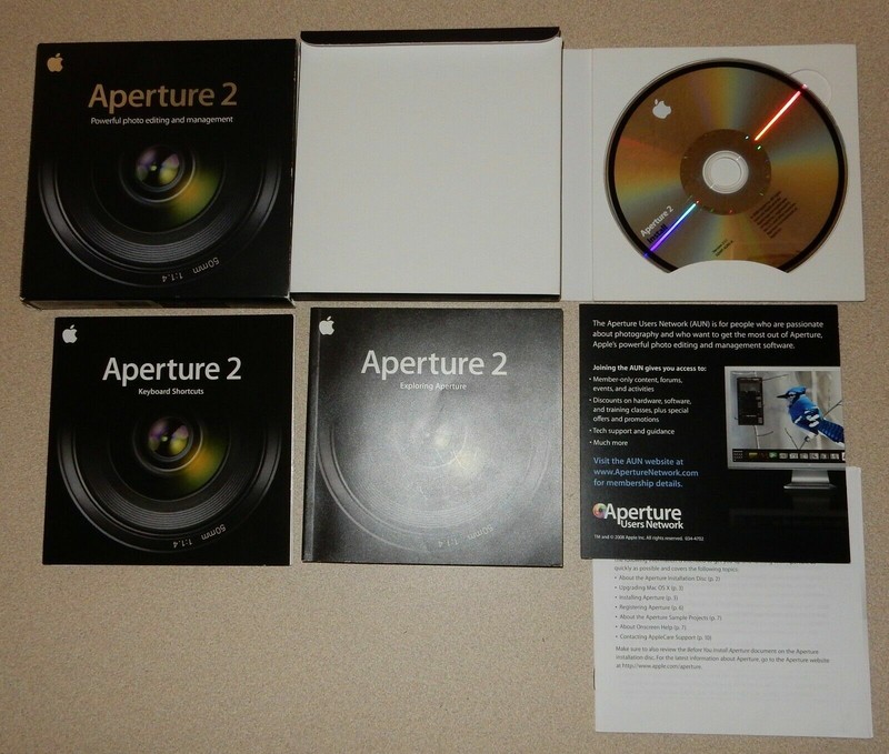 Apple Aperture 2 for Mac Photo Editing Retro Software with Box and Manuals