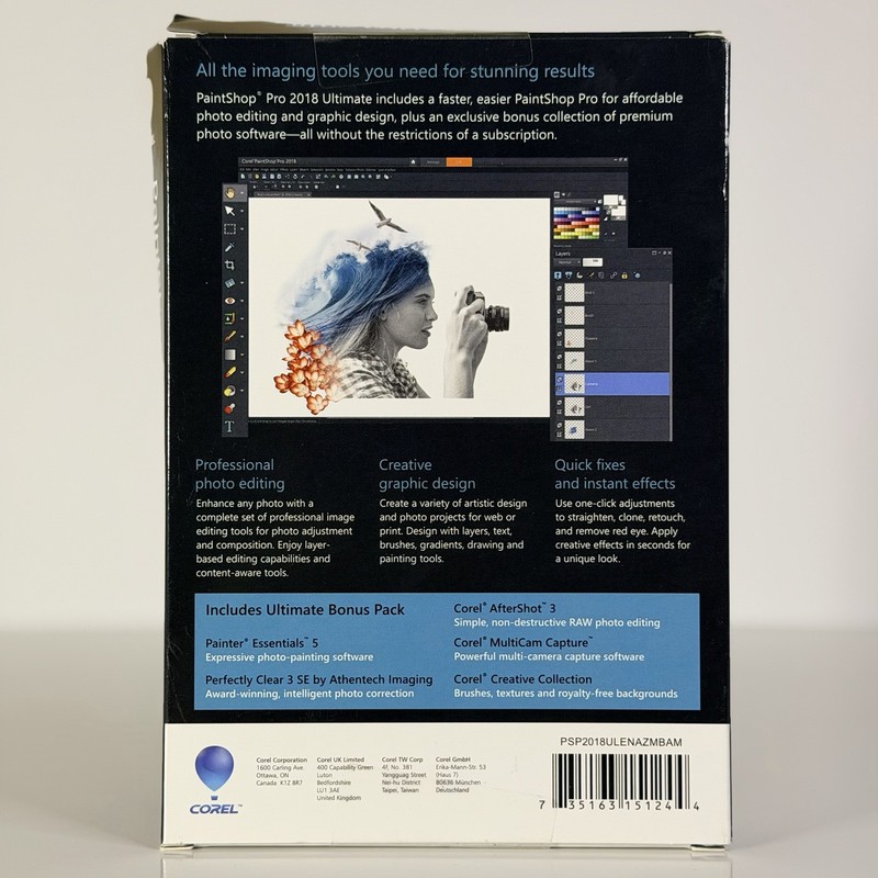 NEW Corel PaintShop Pro 2018 Ultimate Photo Image Editing Windows 10 - SEALED gallery
