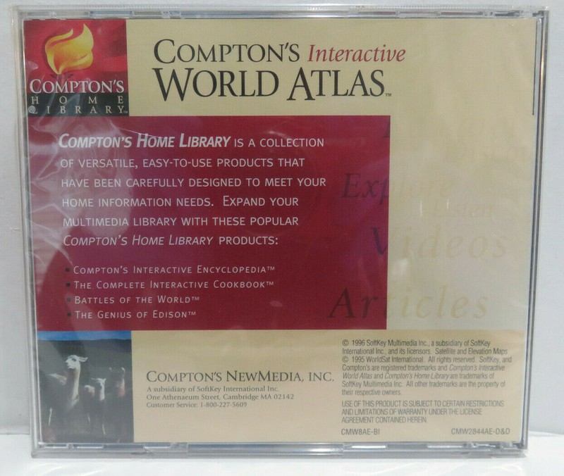 COMPTON'S INTERACTIVE WORLD ATLAS 1997 HOME LIBRARY EDITION CD NIB SEALED gallery