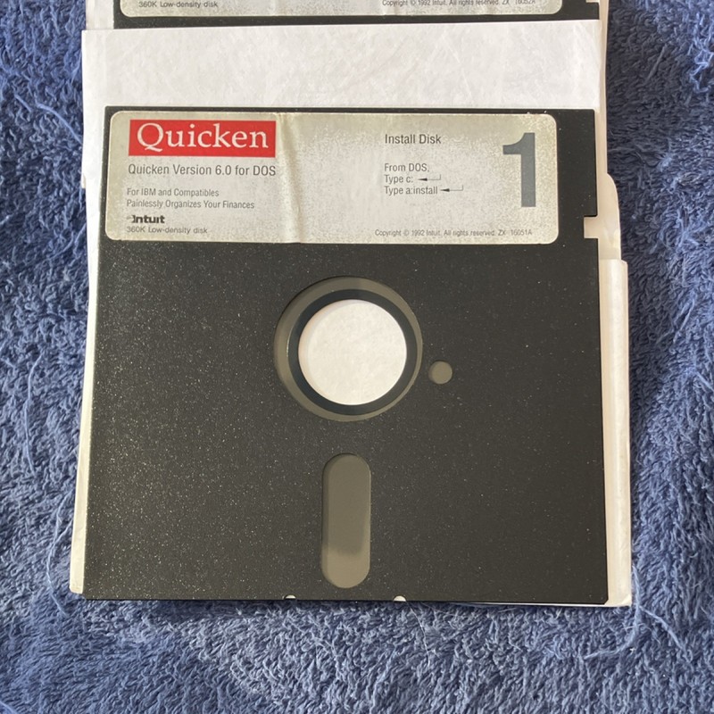 Intuit Quicken Version 6.0 for DOS Personal Finance 5.25" Floppy Disc Set of 3 gallery