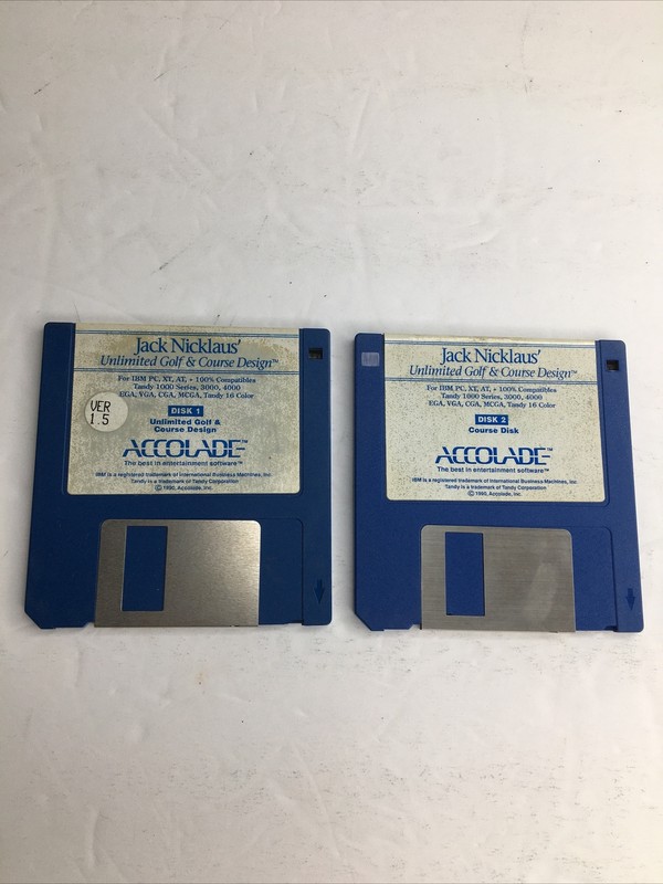 Jack Nicklaus Unlimited Golf & Course Design Accolade 1990 VER 1.5 3.5″ Disks