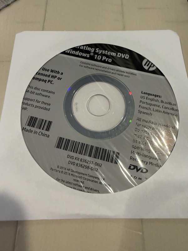 HP Compaq Windows 10 Professional OS 64-Bit Install & Recovery DVD NO KEY New