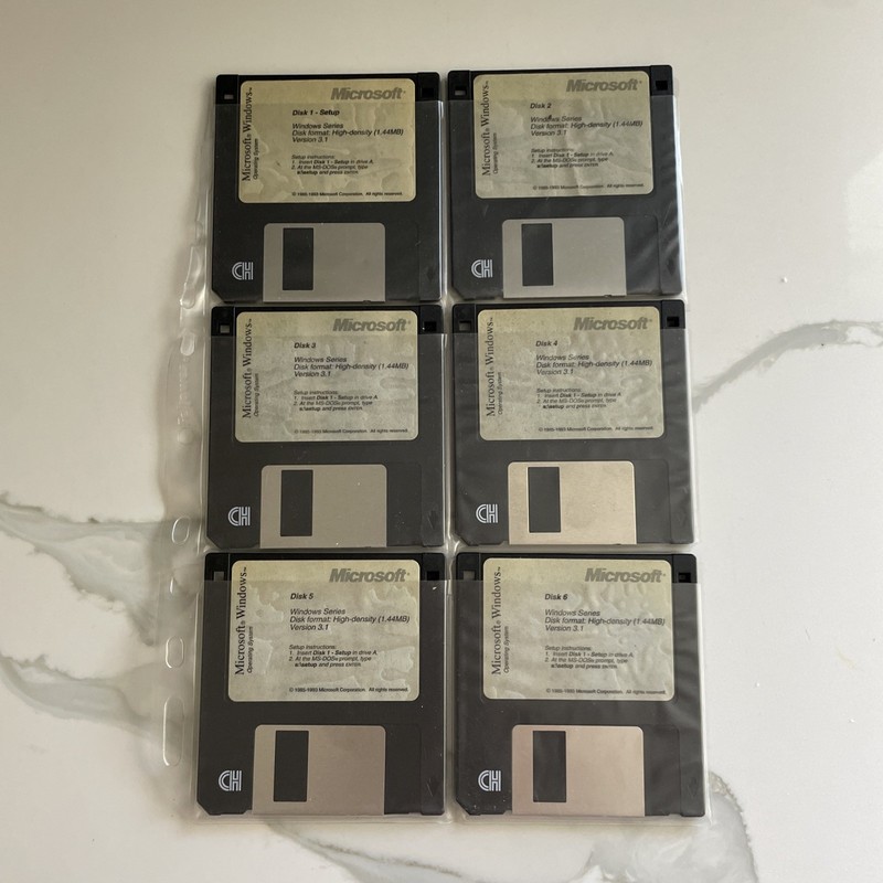 Microsoft Windows 3.1 Operating System 3.5" Floppy Disk Set English gallery