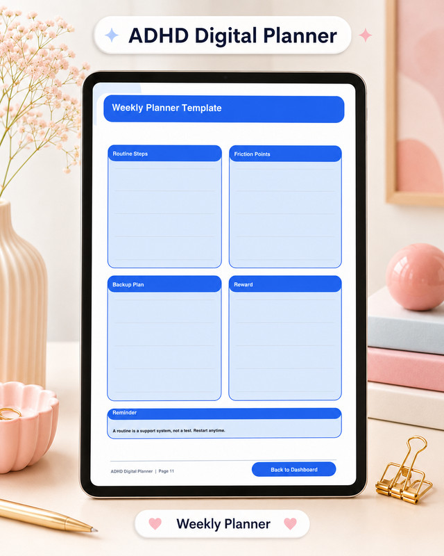 ADHD Digital Planner PDF GoodNotes iPad Planner Brain Dump Focus Habit Tracker gallery