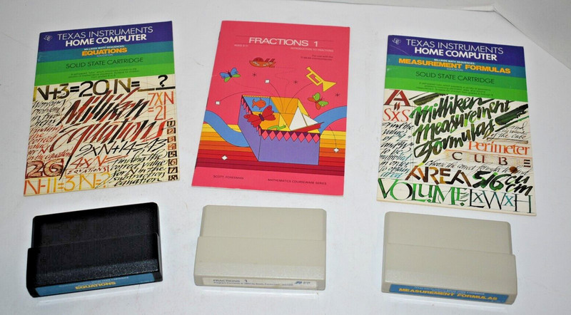 Vtg. Set 3 1980’s Texas Instruments Computer Program Modules – Math Learning