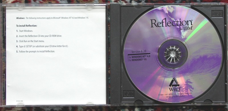 WRQ Reflection for IBM Windows NT 4.0 Win 95 Single User Software CD ROM gallery
