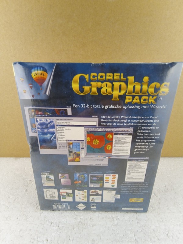 Corel Graphics Pack NL Big Box Sealed Dutch 32-Bit Design Software Windows 95 CD gallery