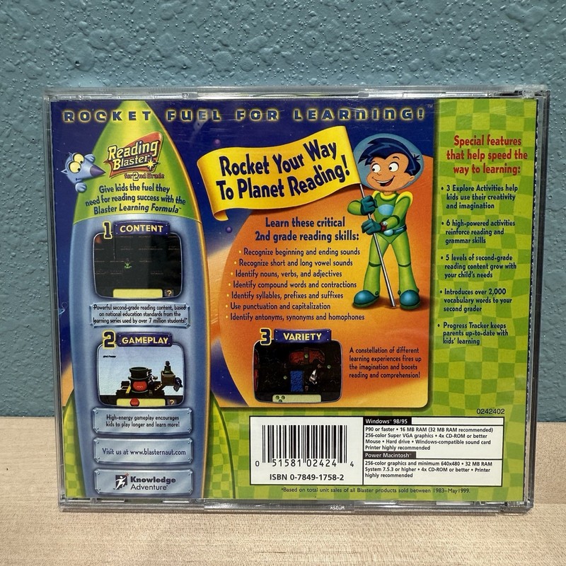 Reading Blaster For 2nd Grade MAC PC-CD Learning Games Ages 6-8 Discover Excel gallery