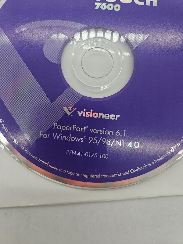 Visioneer OneTouch 7600 Scanner PaperPort 6.1 Software CD Windows 95 98 NT 4.0 gallery