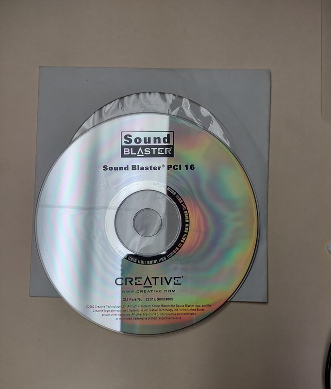 VINTAGE Creative Sound Blaster PCI 16 OEM Software on CD