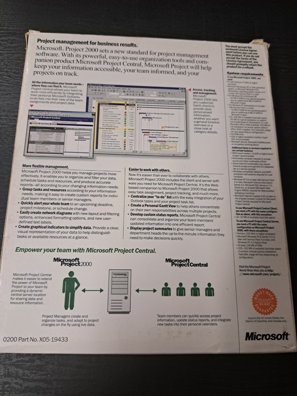 MICROSOFT PROJECT 2000 INCLUDES PROJECT CENTRAL CLIENT AND SERVER SOFTWARE gallery