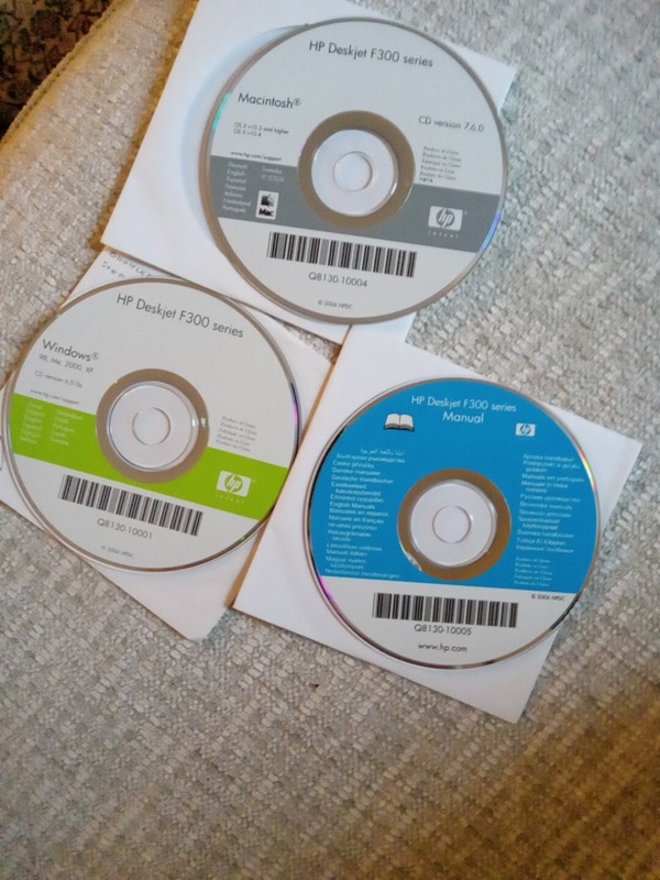 HP deskjet F300 Series MAC CD Version 7.6.0, Windows CD and CD Manual