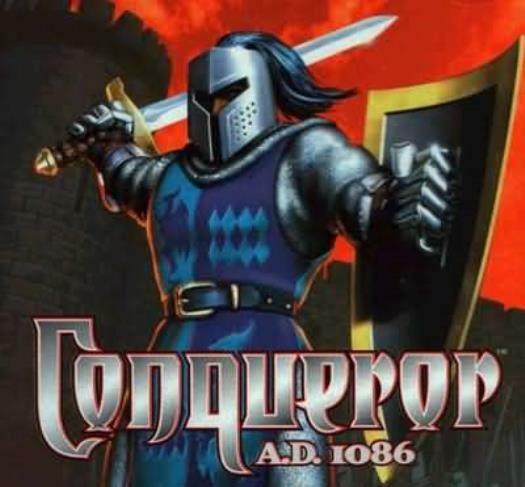 Conqueror A.D. 1086 + Manual PC CD medieval Endland knight role-playing RPG game