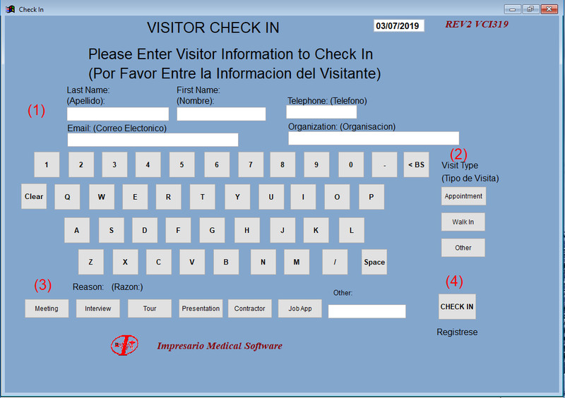 NO MONTHLY FEES! VISITOR CHECK IN Software, Single PC or Tablet, Windows 10,11