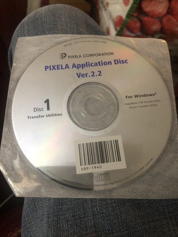 Pixela Application Disc Ver. 2.2 – Disc 1 Transfer Utilities Window Imagemixer 3