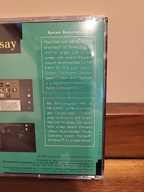 Musee D'Orsay Virtual Visit 1996 CD-Rom Mac PC Montparnasse Multimedia gallery
