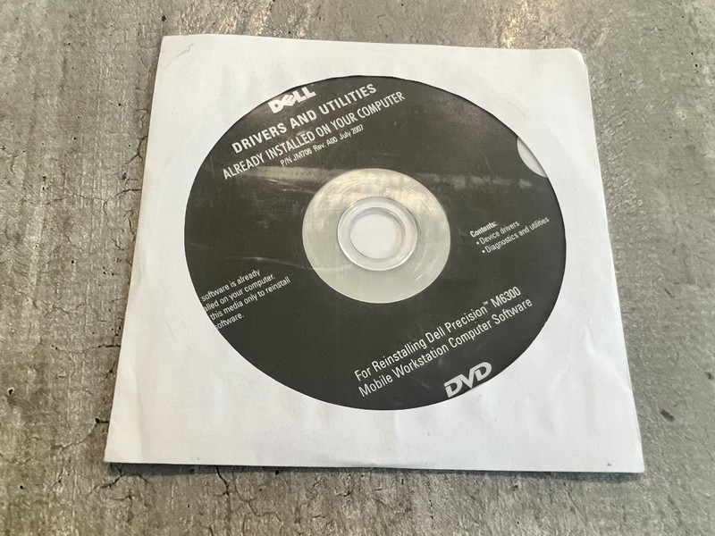 Dell Drivers and Utilities Reinstallation DVD DELL Precision M6300 2007 SEALED