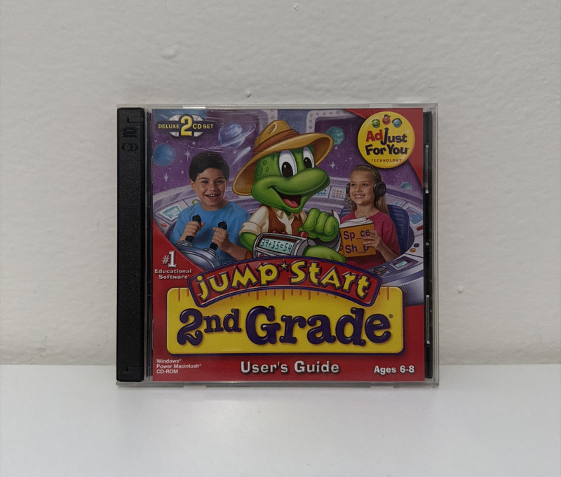 Vintage Jump Start 2nd Grade (2000) Deluxe 2 Disc PC/Computer Software [Tested]