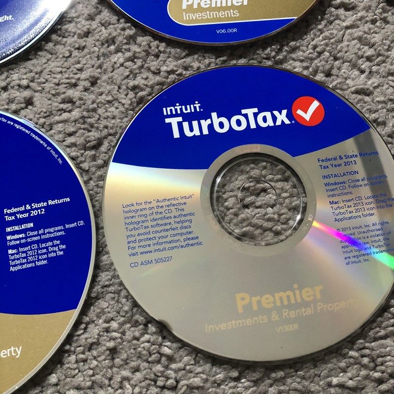 Lot Of TurboTax Software Discs 94-97 99 02 06 07 2010-2014 Windows NO CODE gallery