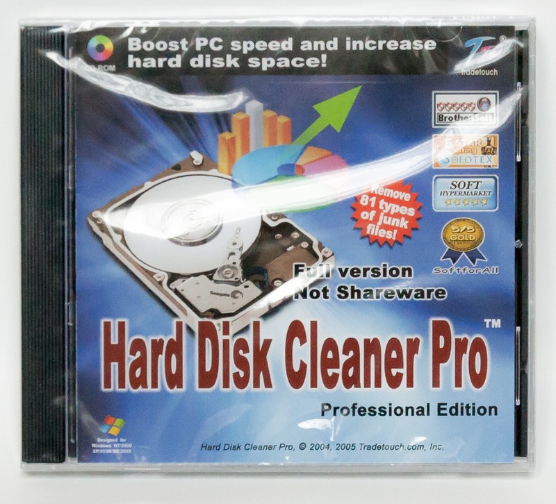 Hard Disk Cleaner Pro Professional Edition by Tradetouch PC CD drive utility NEW