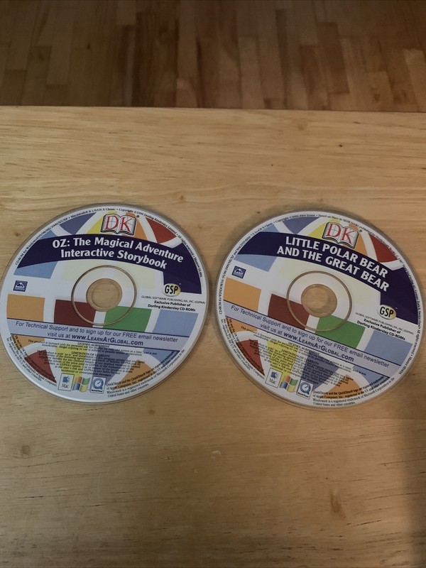DK Interactive Storybook CD-Rom Lot of 2-OZ & Little Polar Bear