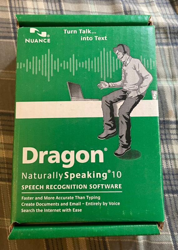 Dragon Naturally Speaking 10 Mic Headset Voice Recognition (New in Box)