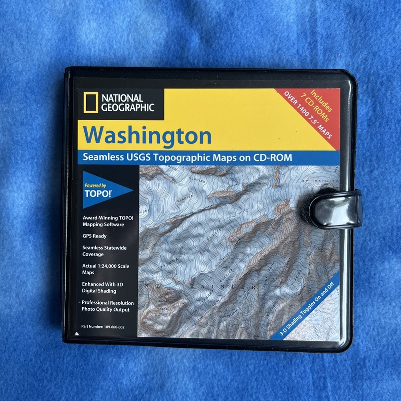 National Geographic Washington Seamless USGS Topographic Maps 7 CD-ROM Set TOPO