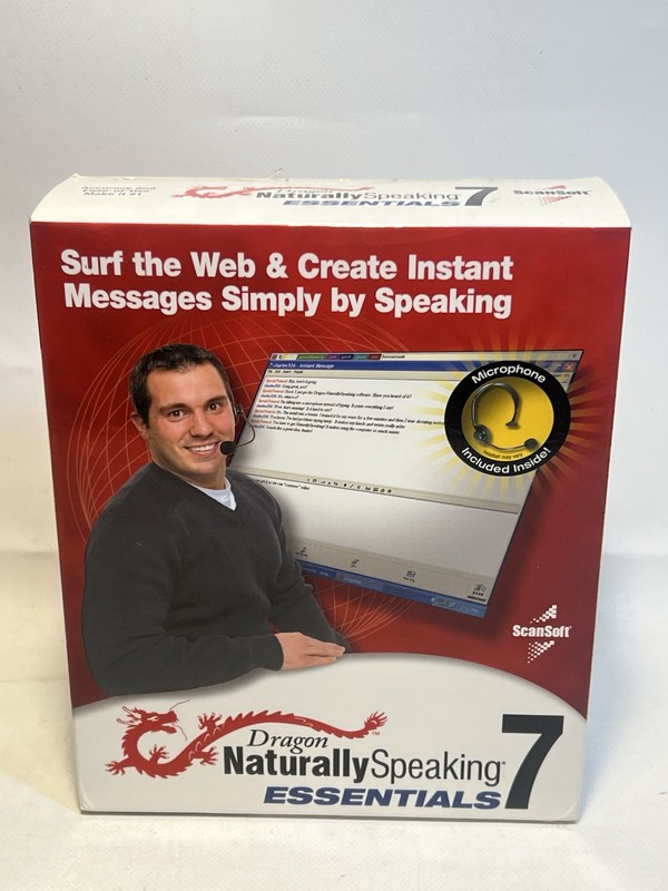 NIB Dragon Naturally Speaking 7 Essentials- By Scansoft