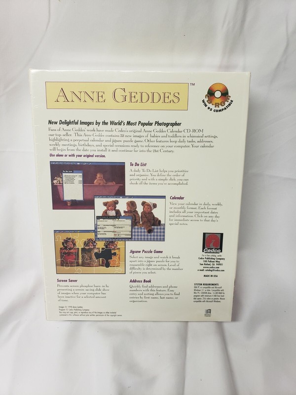 Anne Geddes Images and Productivity CD-Rom Windows 1998 Calendar Address Book gallery