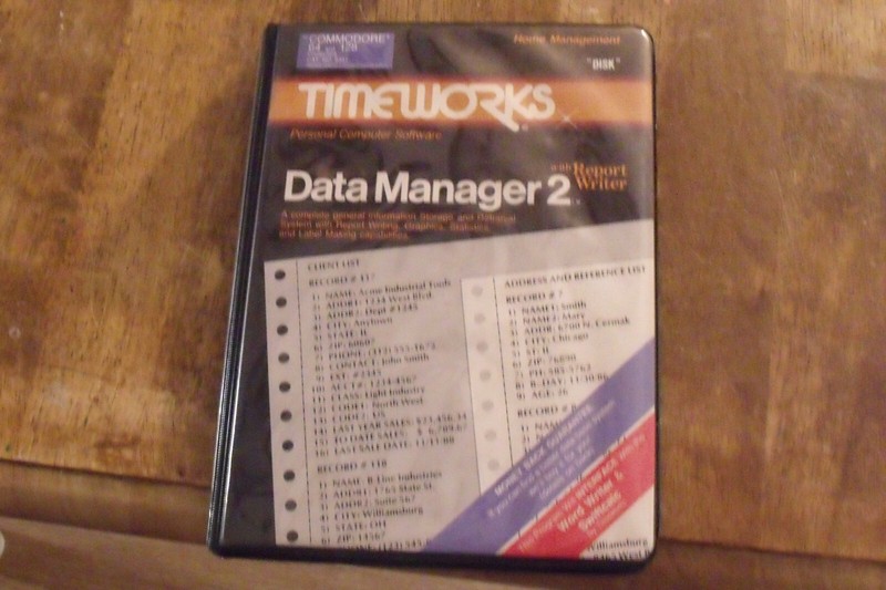 Data Manager 2 Timeworks Commodore 64 128 C64 Vintage Big Box Software Free S/H