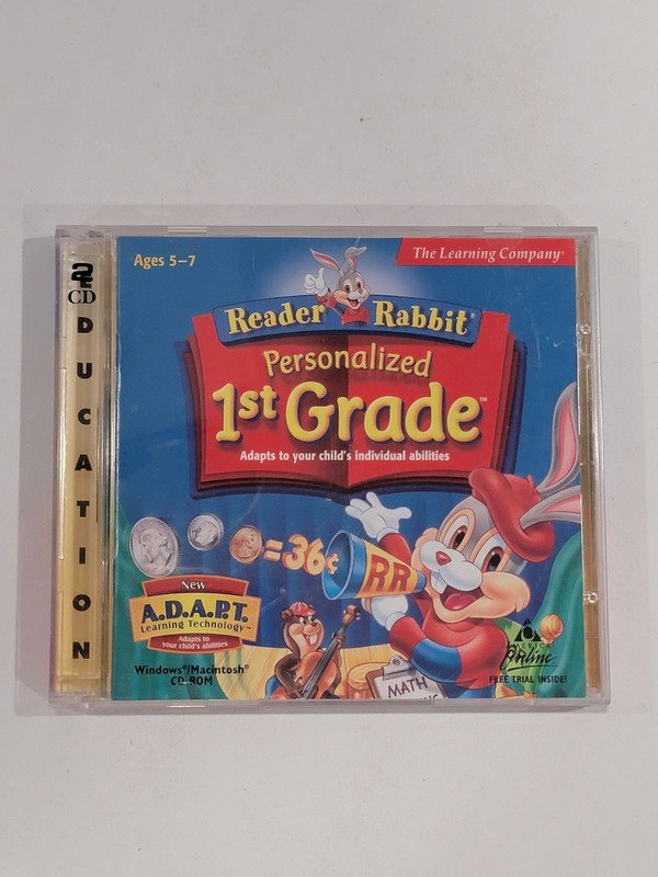 Reader Rabbit Personalized 1st Grade PC CD-ROM | 2 Discs | Ages 5-7 | Learning