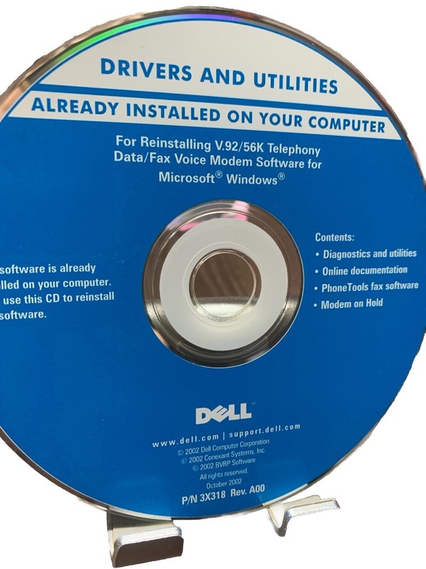 Dell drivers and utilities CD for V.92 56K Telephony Data Fax/Voice Modem
