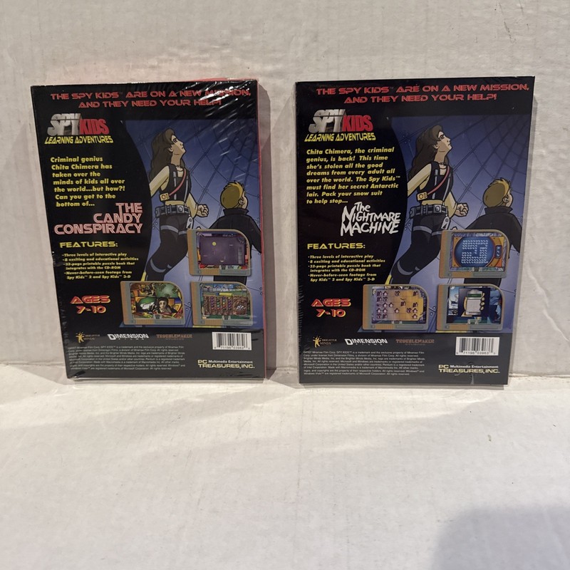 Spy Kids Learning Adventures PC CD-Rom Game Lot 2x New Sealed Nightmare Candy gallery