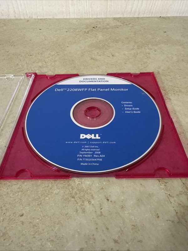 Dell SP2208WFP Flat Panel Monitor CD Drivers User Documentation Webcam Resource gallery
