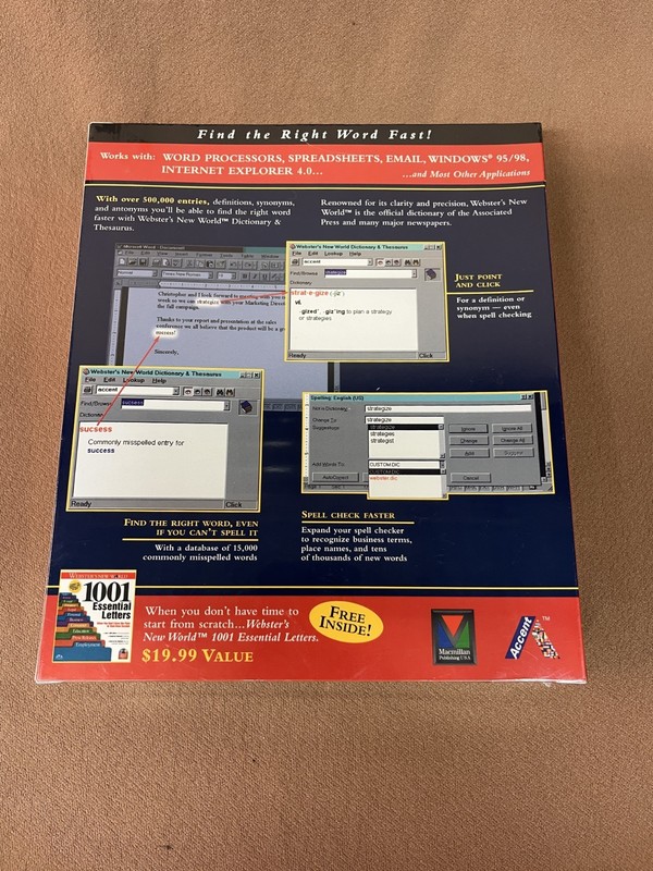 Websters Dictionary & Thesaurus - CD-ROM - New Factory Sealed gallery