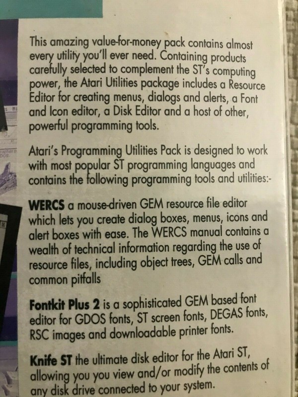 INTRODUCTION TO PROGRAMMING UTILITIES Atari 1040/Mega/TT ST NEW Disk gallery