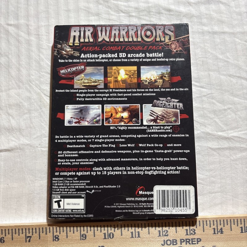 AIR WARRIORS AERIAL COMBAT DOUBLE PACK Helicopter & Dog Fighter PC DVD-Fast Ship gallery