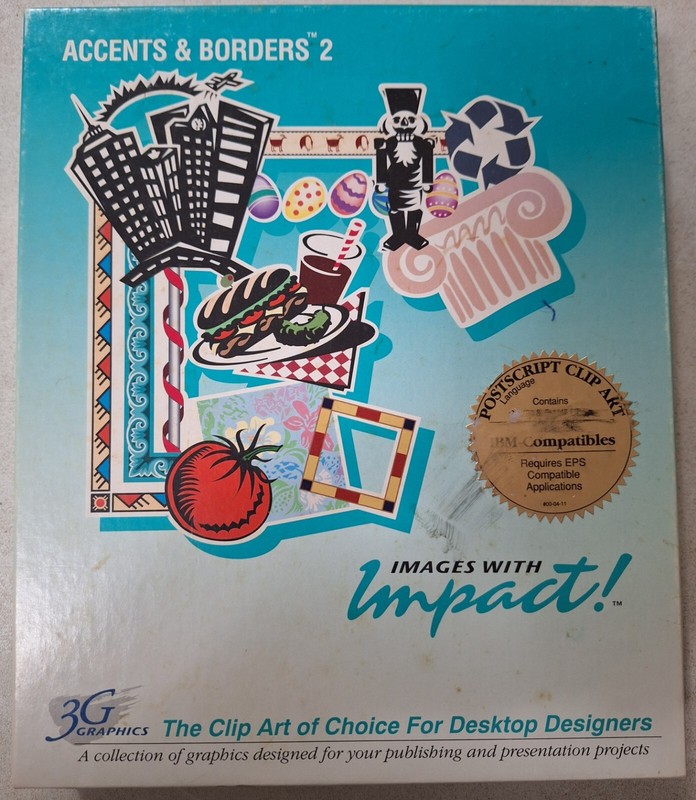 VINTAGE ACCENTS & BORDERS 2 IMAGES WITH IMPACT SOFTWARE CLIP ART 3D GRAPHICS