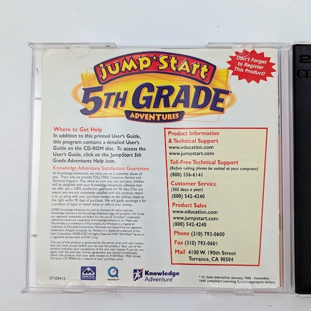 JumpStart 5th Grade Adventures Deluxe PC CD-ROM 2 Disc Set Ages 9-11 gallery