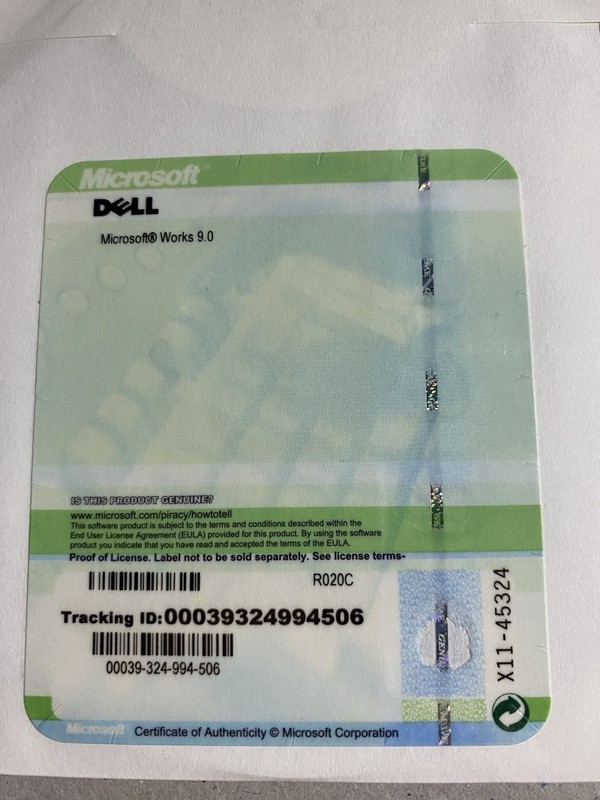 Microsoft Works 9 Installation CD 9.0 Dell 0R020C Brand New gallery