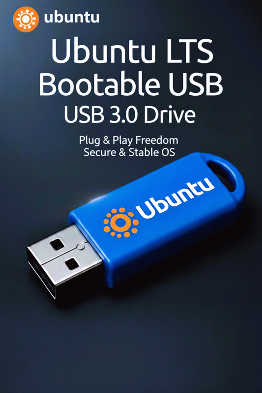 Ubuntu Linux 24.04.3 LTS 64-bit Bootable USB 3.0 – 32GB – Latest 2025