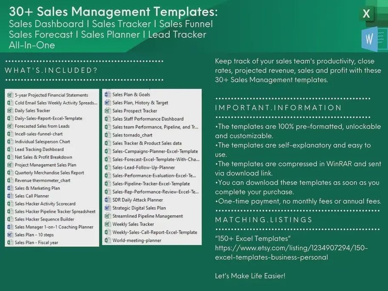 30+ Sales Management Excel Templates | Sales Tracker, Dashboard, Funnel gallery