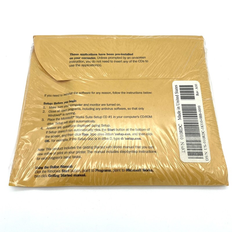 Microsoft Works Suite 2001 6 CD-ROM Set In Unopened Shrink With Product Key gallery