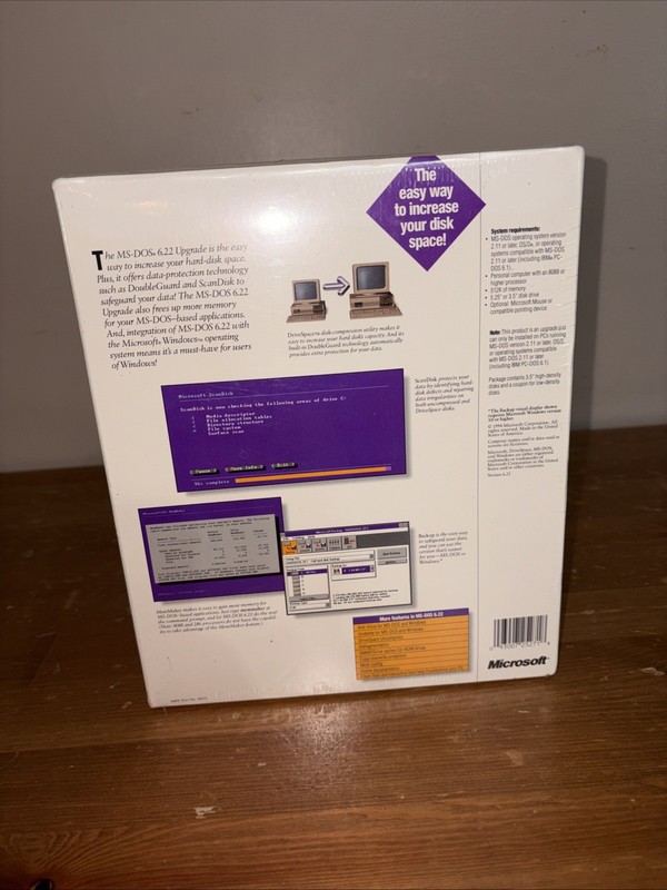 Microsoft DOS 6.22 Upgrade (3.5) HD 58571 Sealed New Fast Shipping gallery