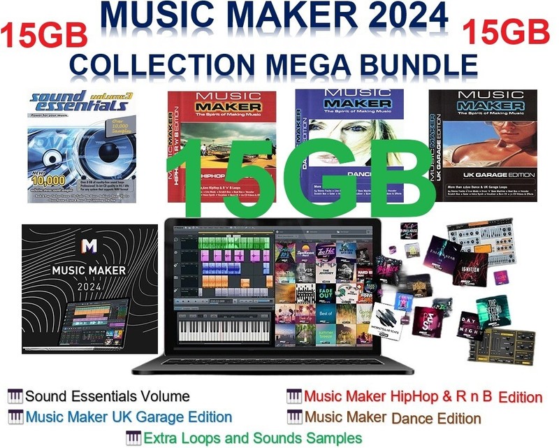 MUSIC MAKER 2024 MEGA BUNDLE COLLECTION OF OVER 15GB OF 25,000 LOOPS & SAMPLES