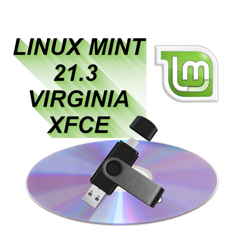 Linux Mint 21.3 XFCE 64bit Version DVD Or 16GB USB – USB TYPE-C