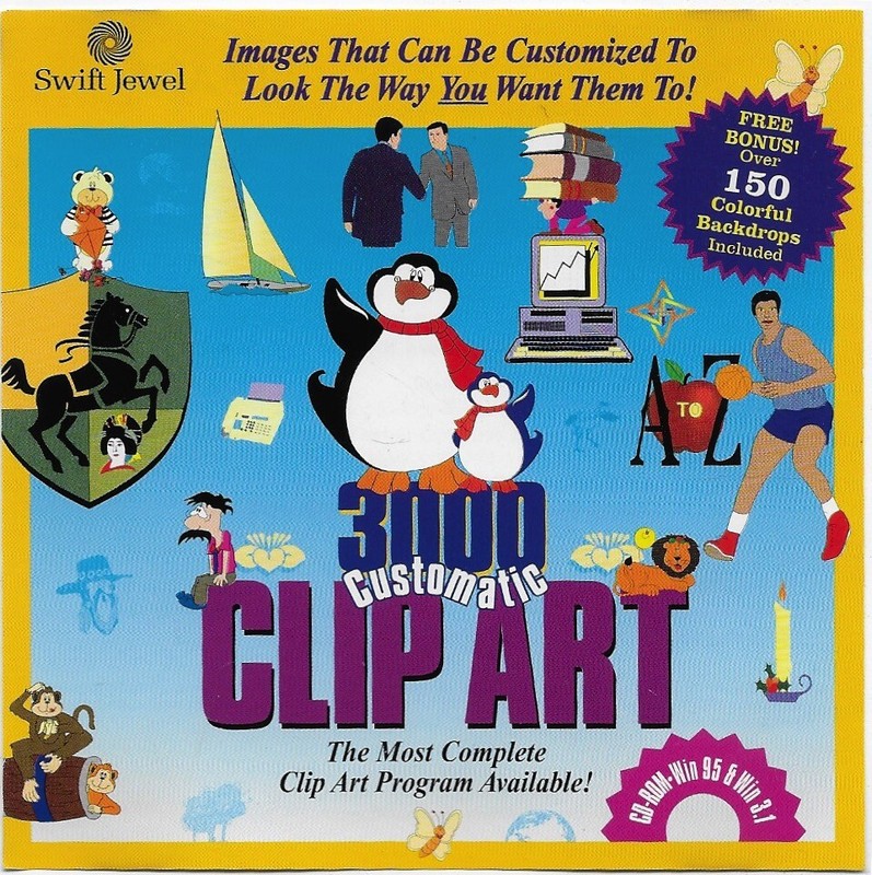 Complete Clip Art CD-Rom Win 95 & Win 3.1 3000 Custom Clip art by Swift Jewel