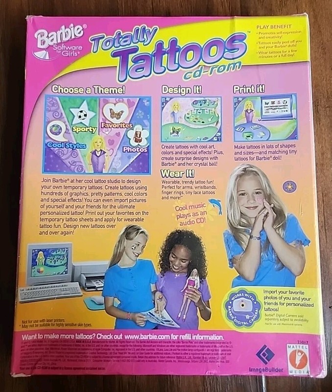 Barbie Totally Tattoos (CD-Rom Windows 95 / 98/ MAC Mattel Media) Brand New gallery