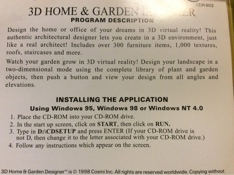 3D Home & Garden Designer (Win 95/98/NT) FREE Shipping gallery