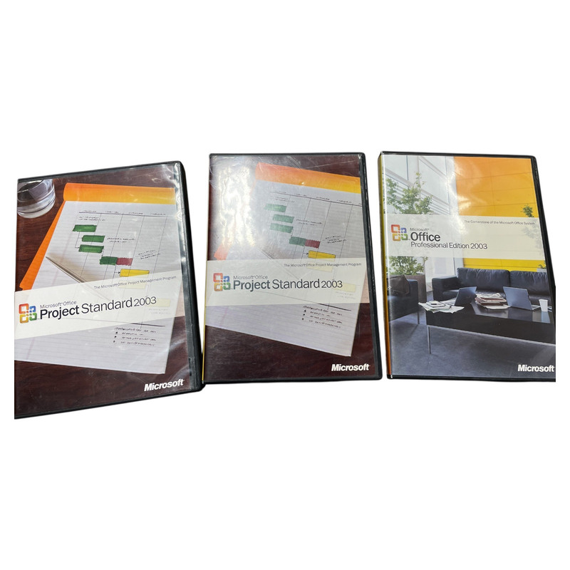 Lot of 3 – Microsoft Project Standard & Pro 2003 Retail Discs w/ Product Keys gallery